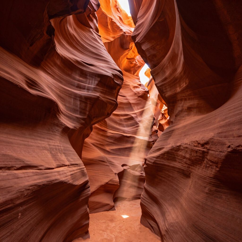 Leuchtende Felswände eines Slot Canyons nahe Las Vegas